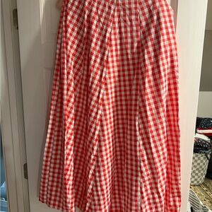 NWOT! Red and White checkered Women's Skirt size L